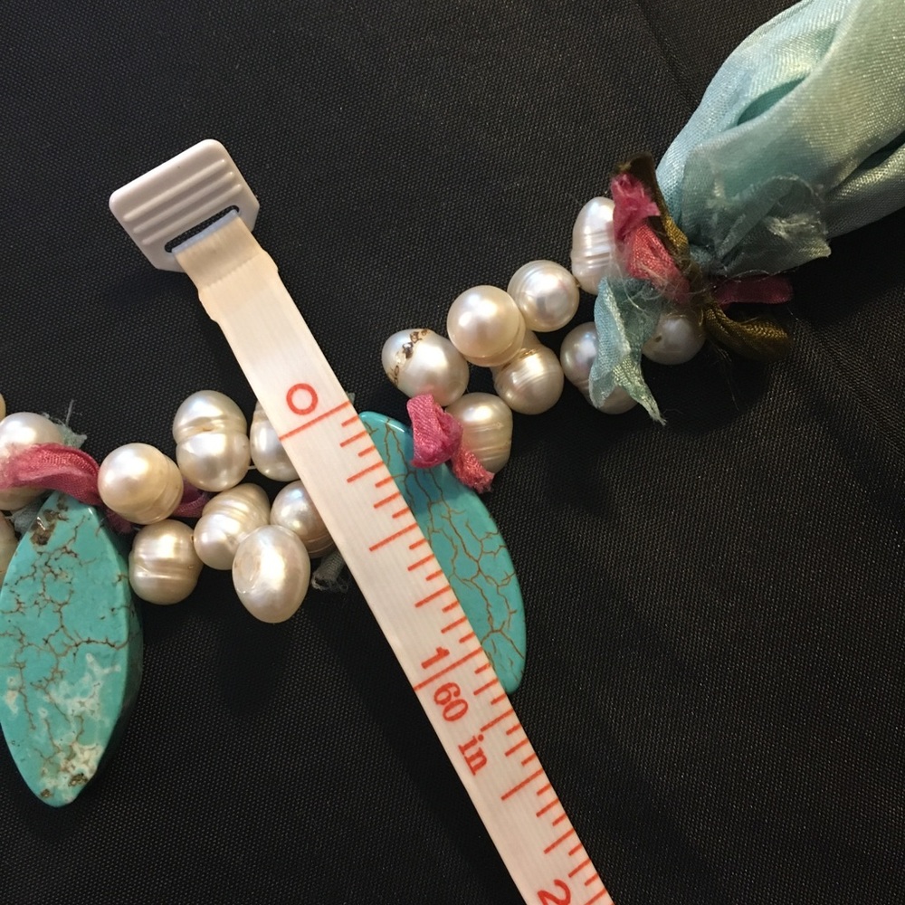 Stunning & Rare 48 Freshwater Pearls & Turquoise Vintage Necklace - FINAL SALE! - Picture 4 of 9